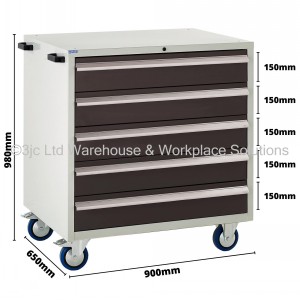 Euroslide Storage Cabinet Mobile 5 Drawers